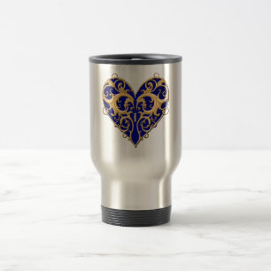 Mug De Voyage Mug Voyage Coeur Filigree bleu