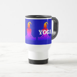 Mug De Voyage Mug Voyage 'Java Yoga' en bleu foncé et blanc