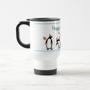 Mug De Voyage Mugue anniversaire joyeux manchot