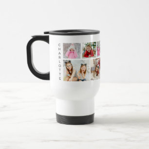Mug De Voyage Multiphoto Collage moderne Nom personnalisé