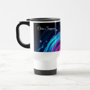Mug De Voyage Murale d'onde bioluminescente futuriste esthétique
