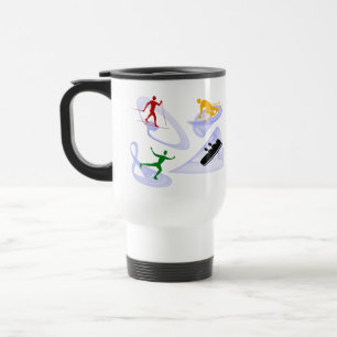 Mug De Voyage Musique de voyage Silhouette Sports d'hiver