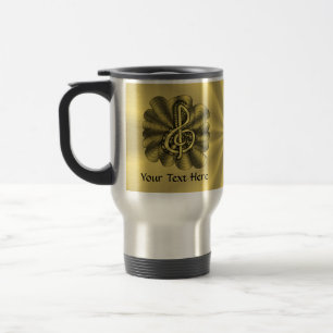 Mug De Voyage Musique Treble Clef Gold Customisé