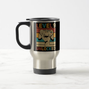Mug De Voyage Niveau 9 Déverrouillé 9e anniversaire Jeu âgé de 9