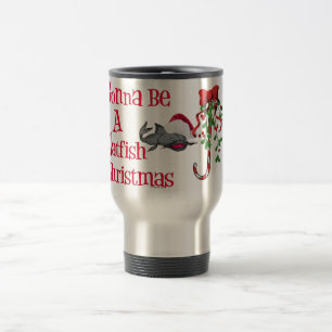 Mug De Voyage Noël à la pêche au poisson rouge