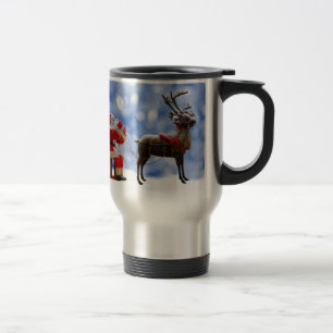 Mug De Voyage Noël Santa Renne Traîneau Neige