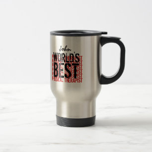 Mug De Voyage Noir rouge W1958 du meilleur physiothérapeute du