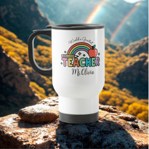 Mug De Voyage Nom de l'enseignant personnalisé   Meilleur profes