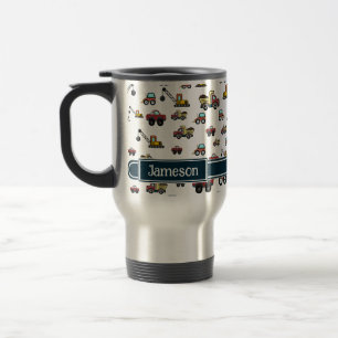 Mug De Voyage Nom du véhicule de grue de voiture de camion Perso