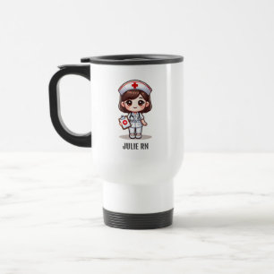Mug De Voyage Nourriture Manga mignonne avec cheveux Brown Brown