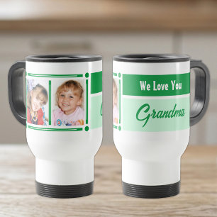 Mug De Voyage Nous t'aimons grand-mère ajoutez des photos blanc