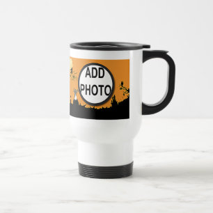 Mug De Voyage Nuit d'Halloween à Orange Glow Ajouter votre photo