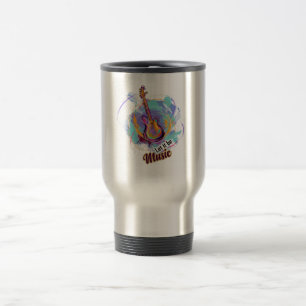 Mug De Voyage numériquement conception de guitare peinte