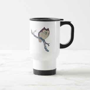Mug De Voyage Oeuvre de nuit japonaise de la Chouette couchée