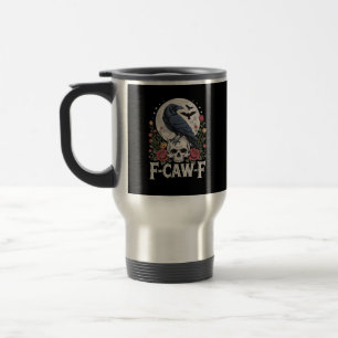 Mug De Voyage Oiseau corbeau F-Caw-F drôle corbeau criant grunge