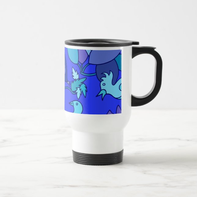 Mug De Voyage Oiseaux bleus (Droite)