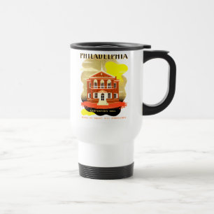 Mug De Voyage PA de Philadelphie. Charpentiers Hall, WPA 1936