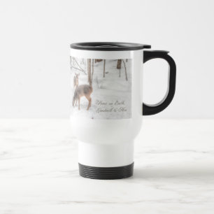 Mug De Voyage Paix sur Terre - Deux Cerfs dans Snowy Woods