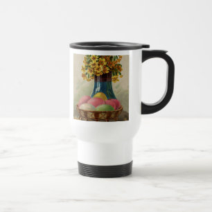 Mug De Voyage Panier de Pâques Œufs Fleurs Antique