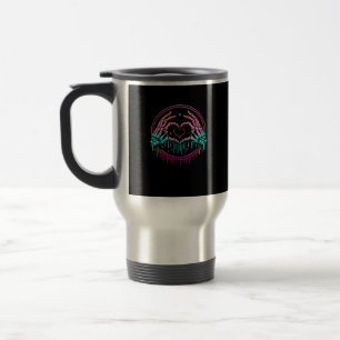 Mug De Voyage Panneau cardiaque Mains de squelette - Squelette É