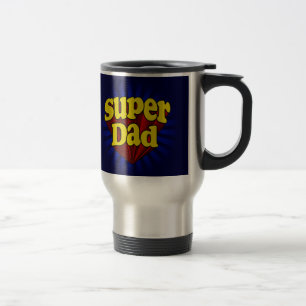 Mug De Voyage Papa superbe, super héros rouge/jaune/fête des