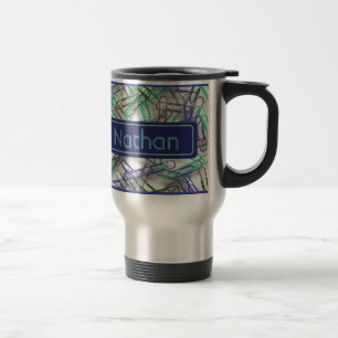 Mug De Voyage Papiers verts bleu irlandais personnalisés