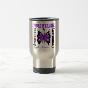 Mug De Voyage Papillon de conscience de fibromyalgie
