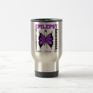 Mug De Voyage Papillon de conscience d'épilepsie