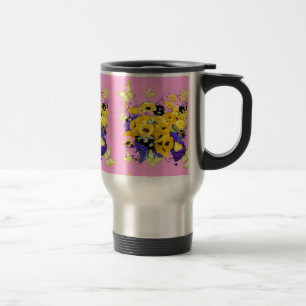 Mug De Voyage Papillon rose Girly jaune floral par Sharles