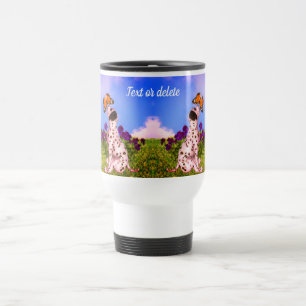 Mug De Voyage Papillons de chiot dalmate Chien Art Personnalisé