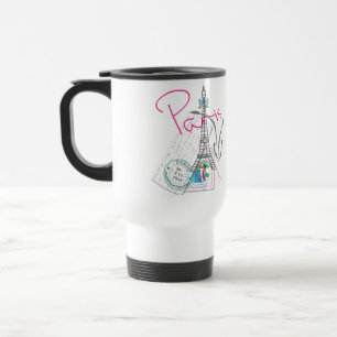 Mug De Voyage Paris avec amour et tour Eiffel