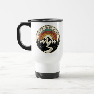 Mug De Voyage Partons à l'aventure dans la montagne rétro en ple