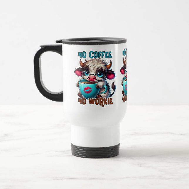 Mug De Voyage Pas de café, pas de travail  (Gauche)