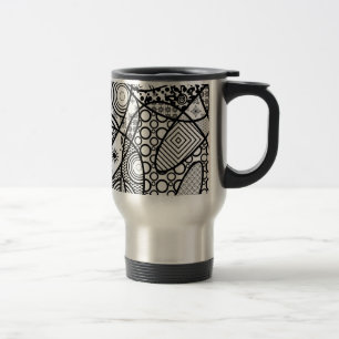 Mug De Voyage Patchwork motif noir et blanc 01