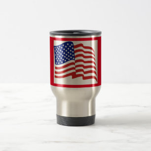 Mug De Voyage Patriotique Voyage / Commuter US Drapeau Design 14