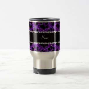 Mug De Voyage Pattes pourpres de chien noir de parties