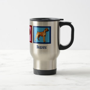Mug De Voyage Peace Love Boxers mignon Boxer Chien