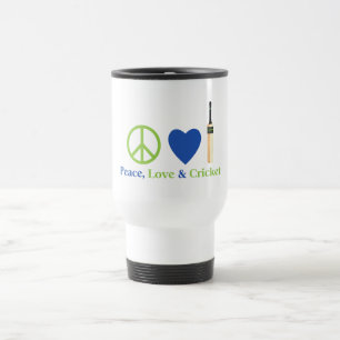 Mug De Voyage Peace Love et Cricket Tee - shirts et cadeaux