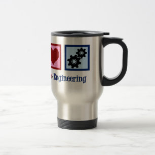 Mug De Voyage Peace Love Ingénieur d'entreprise