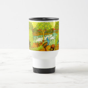 Mug De Voyage Peacocks et Swans Art Nouveau