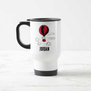 Mug De Voyage PEANUTS Motif rouge et noir Ajouter Votre Nom