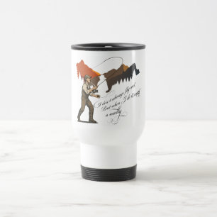 Mug De Voyage Pêche à la mouche avec une scène de mouche mouillé