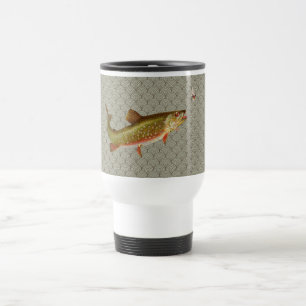 Mug De Voyage Pêche vintage à la truite arc-en-ciel