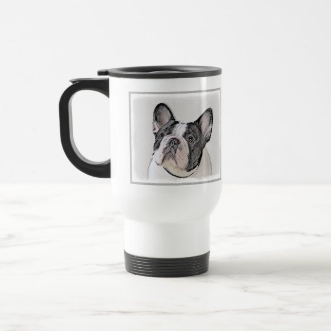 Mug De Voyage Peinture de Chien à Chien (Brindle Pied) (Gauche)