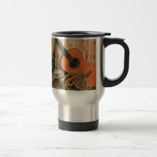 Mug De Voyage Peinture Musique-orientée d'art de guitare
