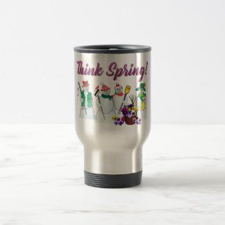 Mug De Voyage Pensez les bonhommes de neige de ressort avec la