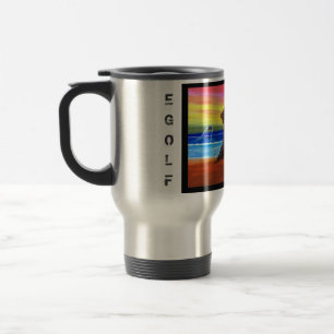 Mug De Voyage PERDU et A TROUVÉ avec la frontière, PAR EXEMPLE