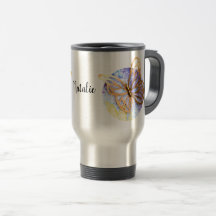Mug de voyage personnalisé avec papillon
