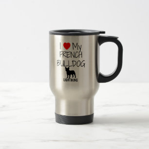 Mug De Voyage Personnalisé J'Aime Mon Chien À Balles Français