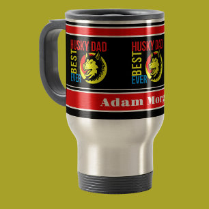 Mug De Voyage Personnalisé Meilleur Papa Husky Jamais